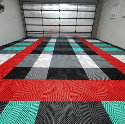 Alfombra de piso de garaje a prueba de agua de 18 mm con textura de superficie RIB 3D