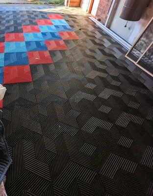 Tejas de piso de garaje de plástico 3D impermeables entrelazadas