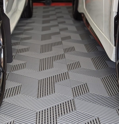 Fabrica nueva marca diseño 3d cubico garaje azulejos de suelo de plástico alfombril alfombril