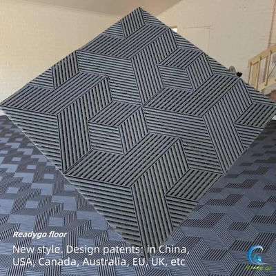 Suelos epoxi resistentes a las manchas con diseño entrelazado