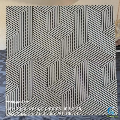 Grisa 18 mm de entrelazamiento de piso de garaje de cubierta de carreras azulejos de suelo