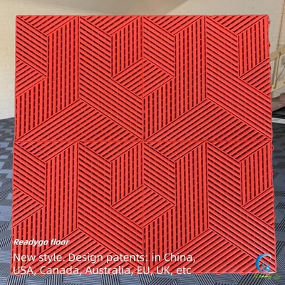 Moderno piso de garaje entrelazado Alfombras de plástico rojo para el piso del garaje