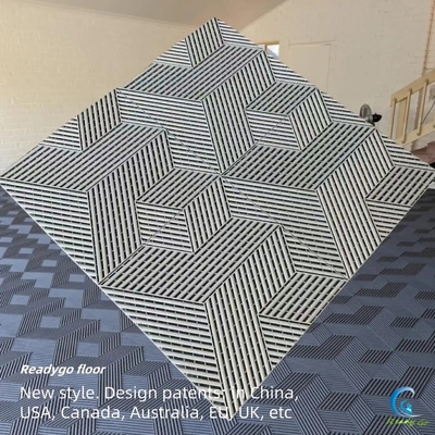 15.75 pulgadas azulejos negros entrelazados impermeable cubierta de piso de garaje para la protección