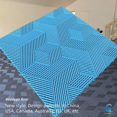 quality Tres dimensiones de 19 mm de azulejos de garaje entrelazados cuadrados de piso de garaje de trabajo pesado factory