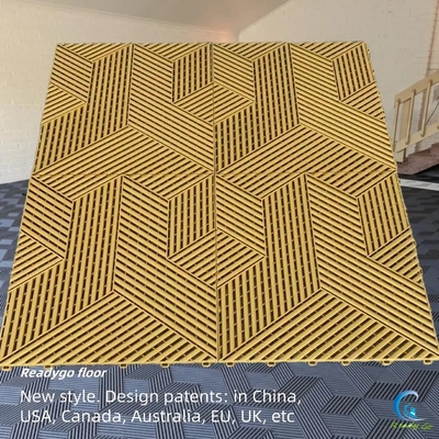 Fácil limpieza Superficie con nervaduras epoxi Intercruciando azulejos de piso de garaje Resistente a manchas de aceite químico